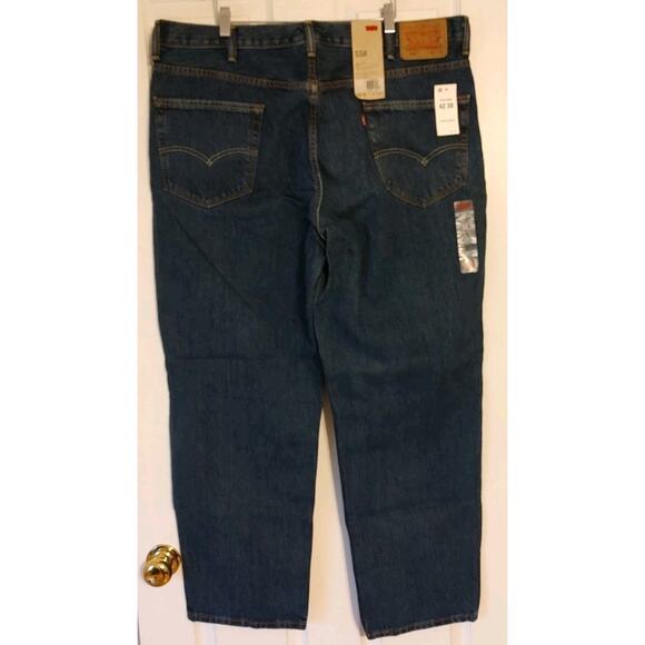 Men's 550 Relaxed 100% Cotton Sits At Your Waist Loose Through The Thigh 42x30 - Picture 4 of 4